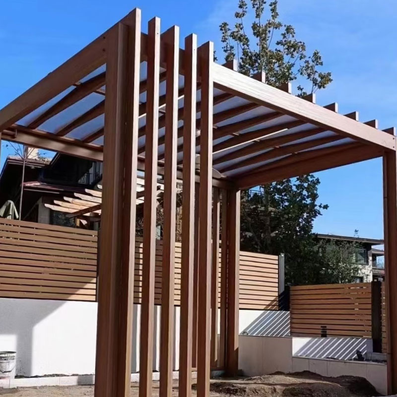 Pergola kayu imitasi logam